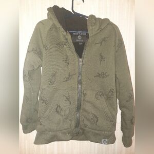 Preloved Free Planet Green Dino Puffer Hoodie